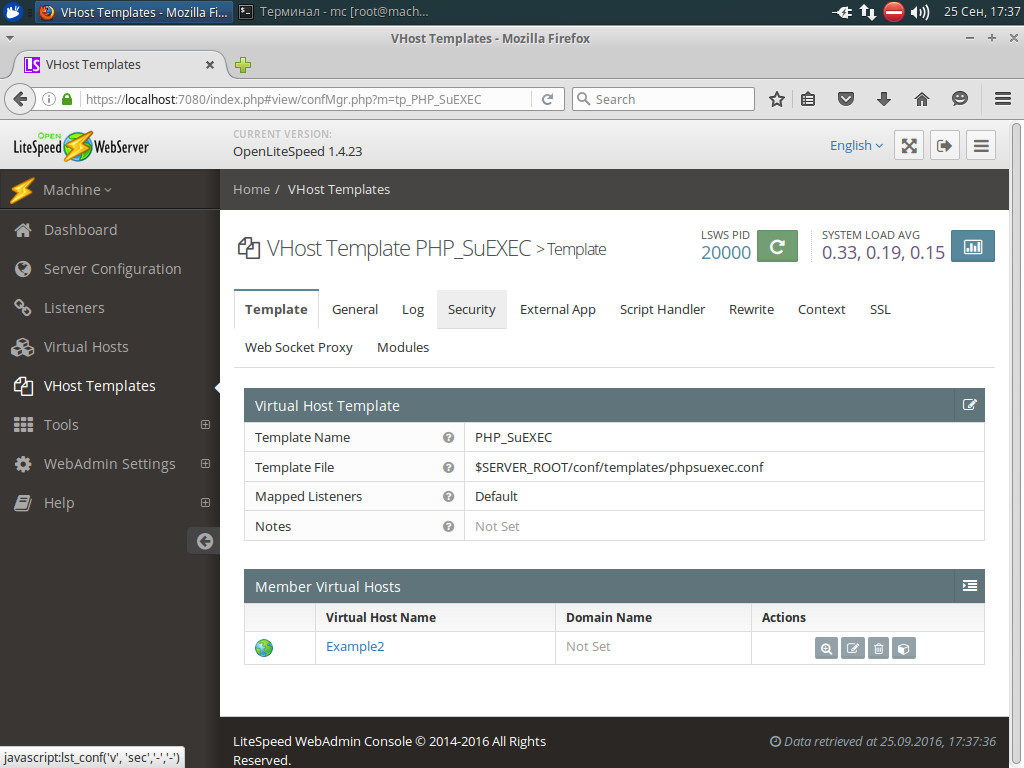 Шаблон VHost в OpenLiteSpeed